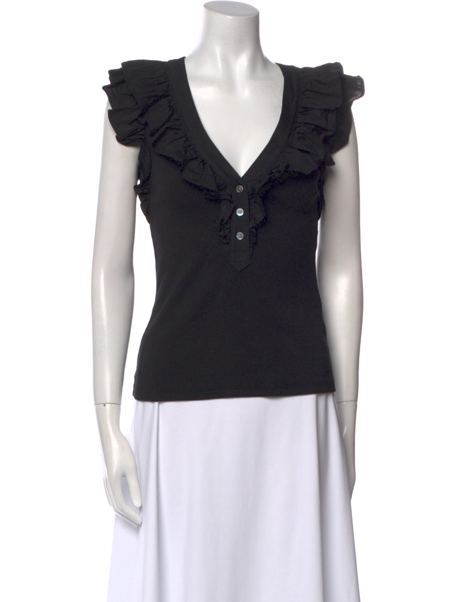 Veronica Beard V-Neck Short Sleeve Top