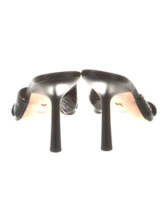 Veronica Beard Leather Animal Print Slides