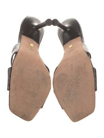 Veronica Beard Leather Animal Print Slides