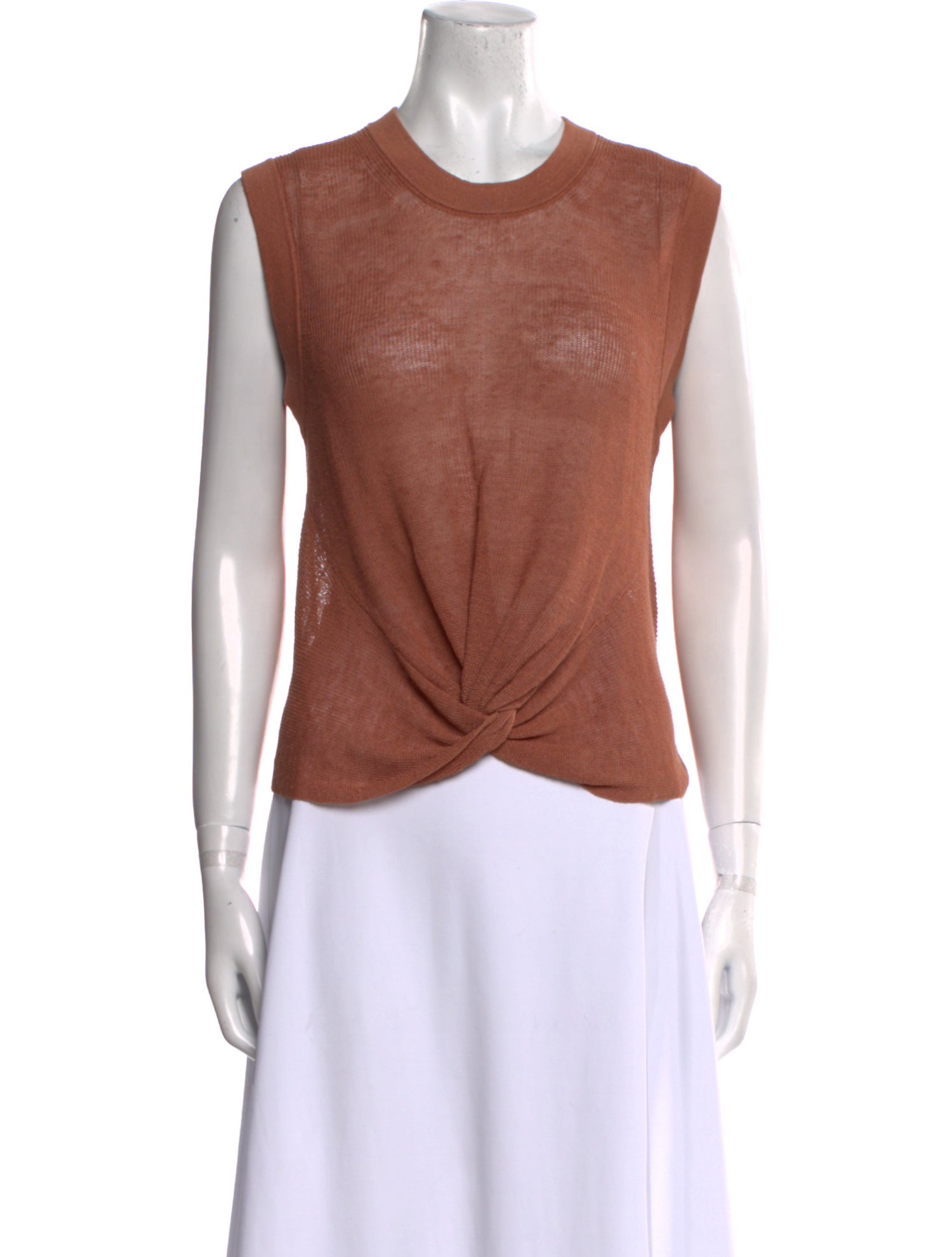 Veronica Beard Linen Crew Neck Top