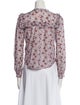 Veronica Beard Floral Print Crew Neck Blouse