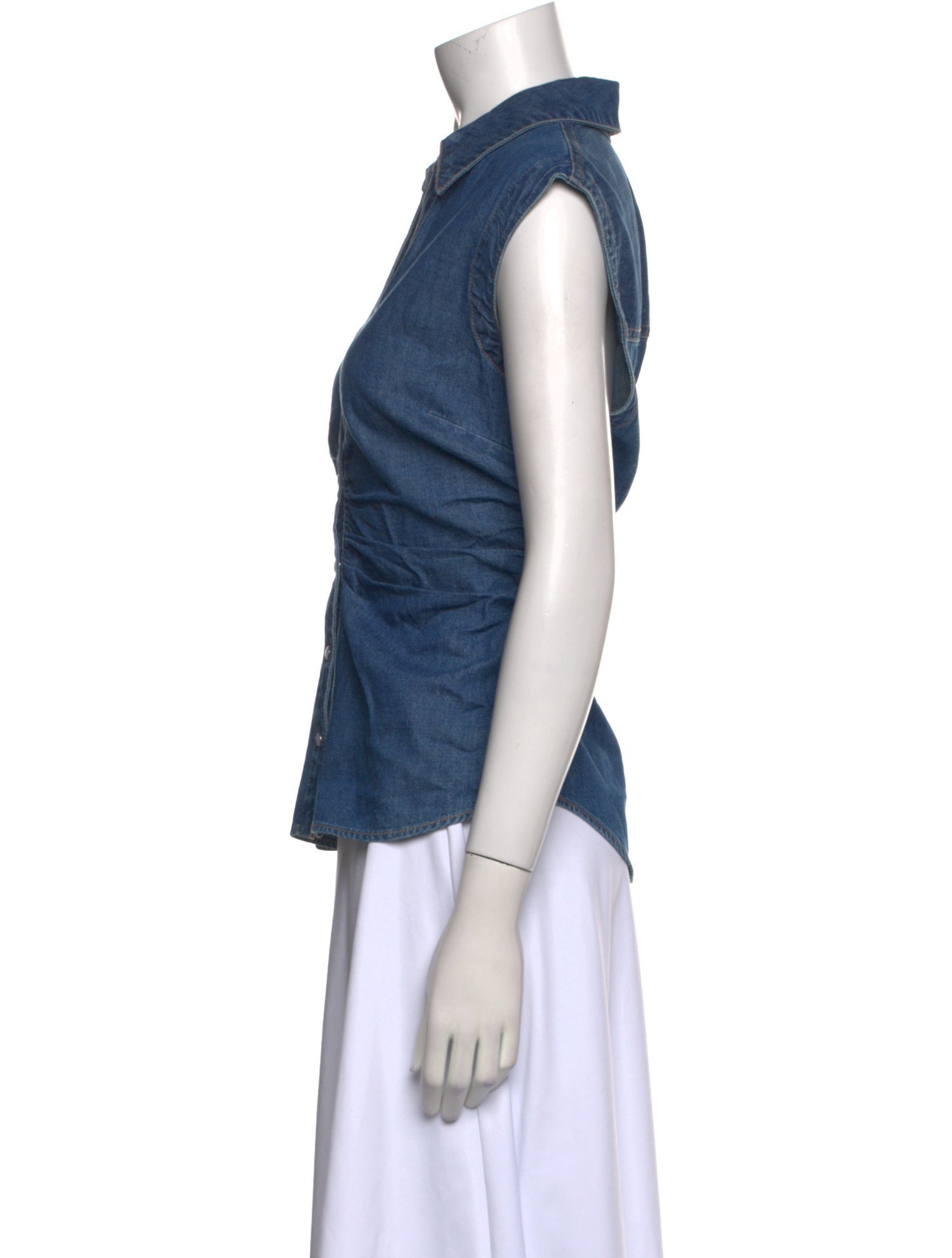 Veronica Beard V-Neck Short Sleeve Button-Up Top w/ Tags