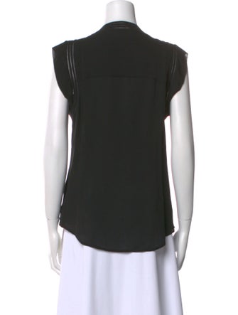 Veronica Beard Silk V-Neck Button-Up Top