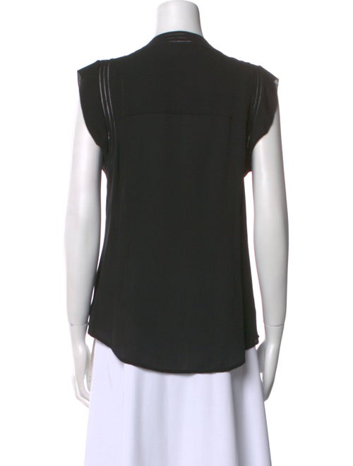 Veronica Beard Silk V-Neck Button-Up Top