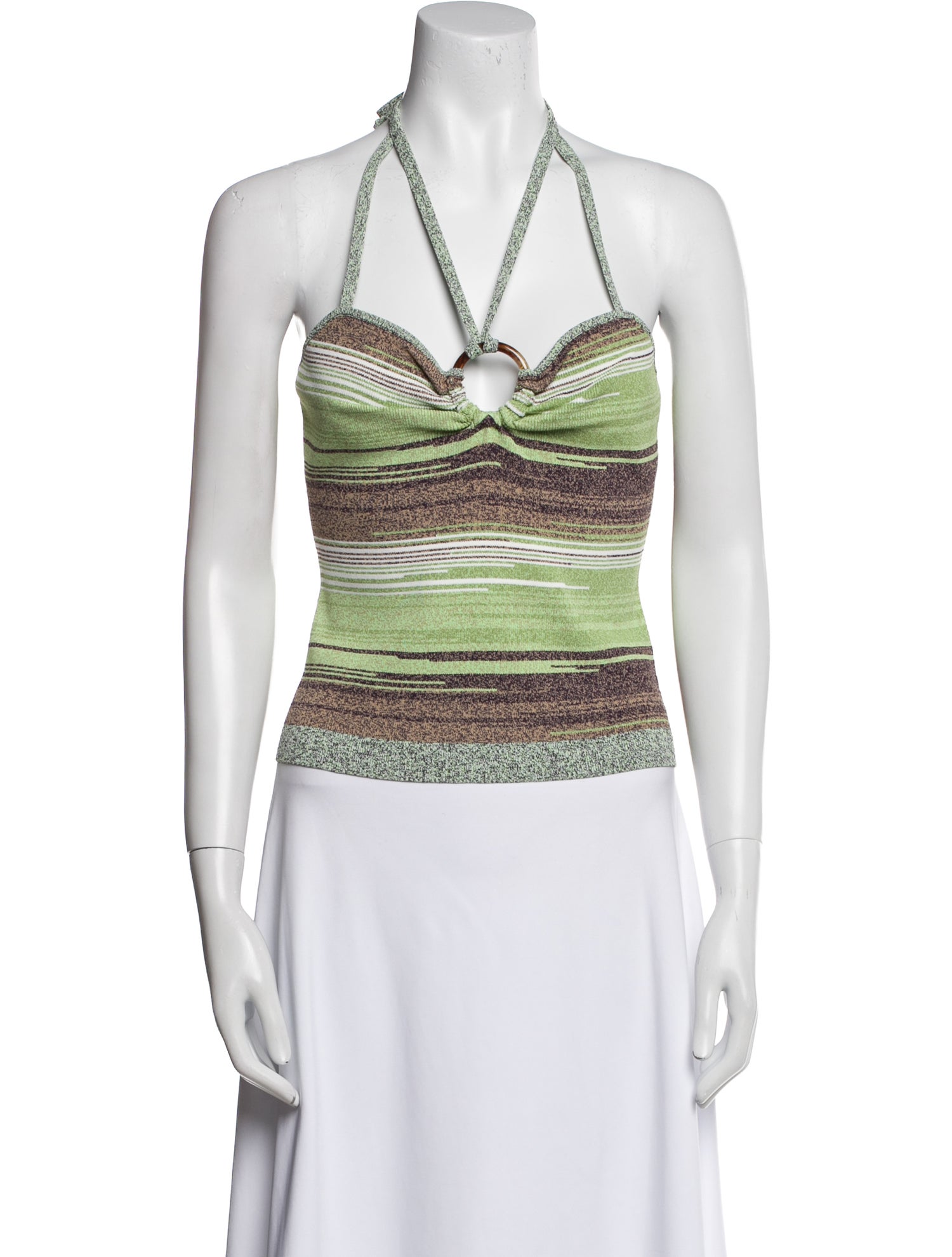 Veronica Beard Striped V-Neck Crop Top w/ Tags