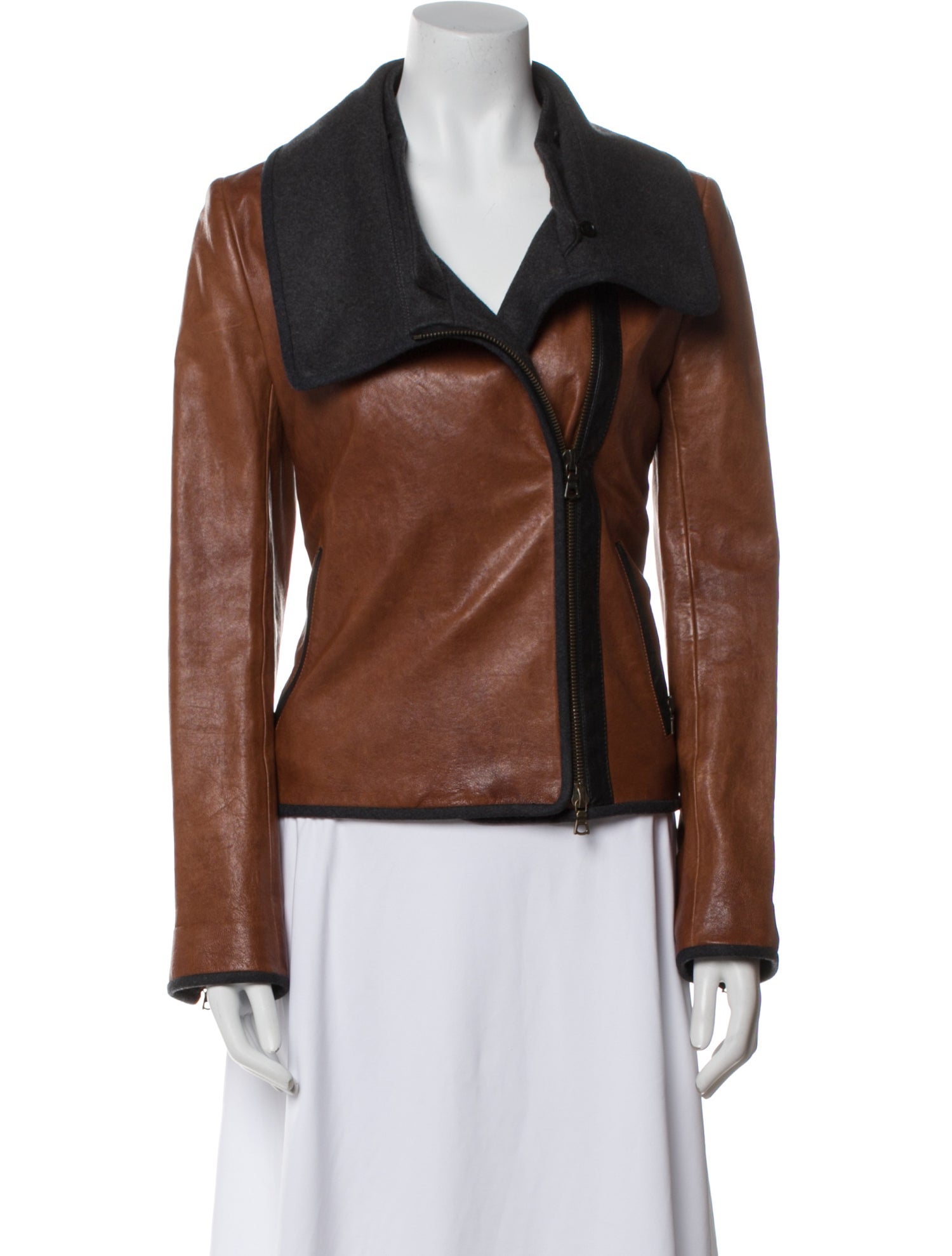 Veronica Beard Leather Fur Jacket