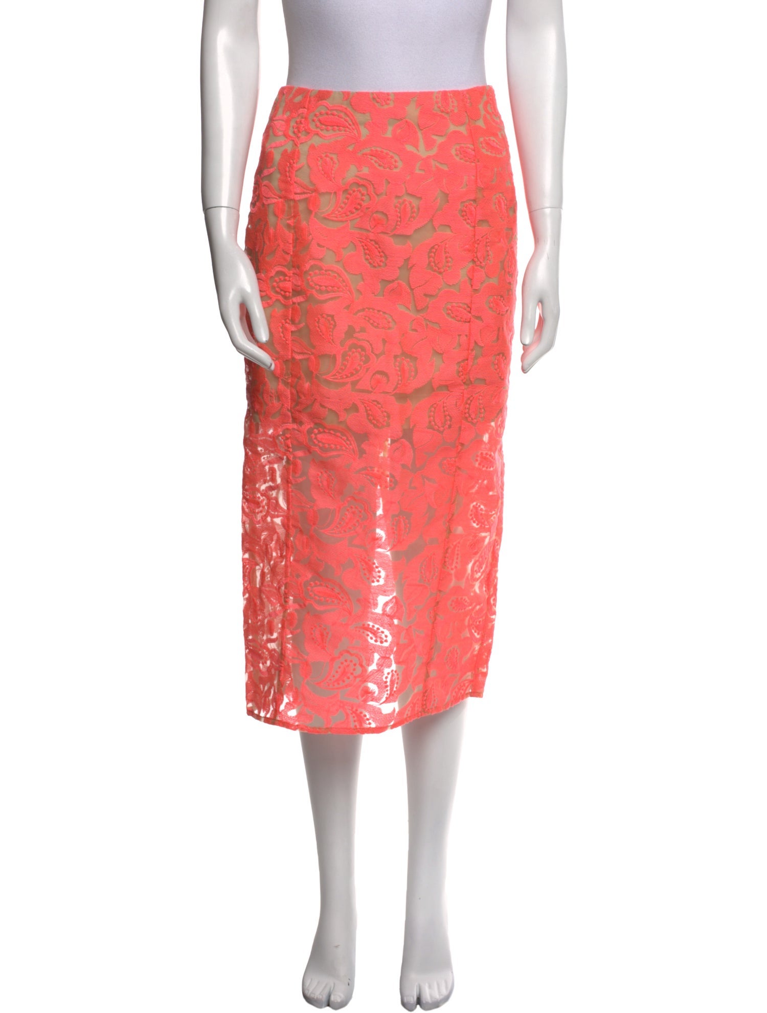 Veronica Beard Lace Pattern Midi Length Skirt