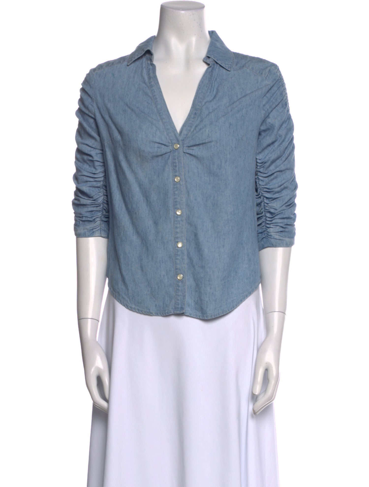 Veronica Beard Three-Quarter Sleeve Button-Up Top