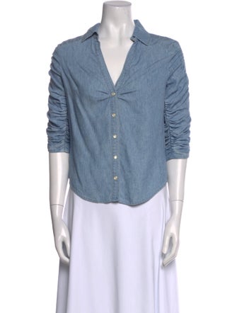 Veronica Beard Three-Quarter Sleeve Button-Up Top