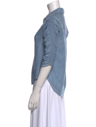 Veronica Beard Three-Quarter Sleeve Button-Up Top