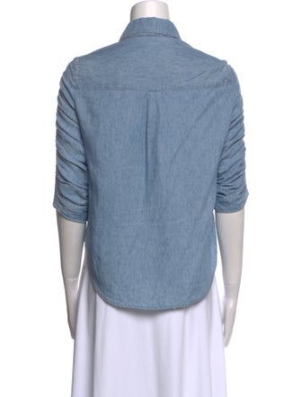 Veronica Beard Three-Quarter Sleeve Button-Up Top