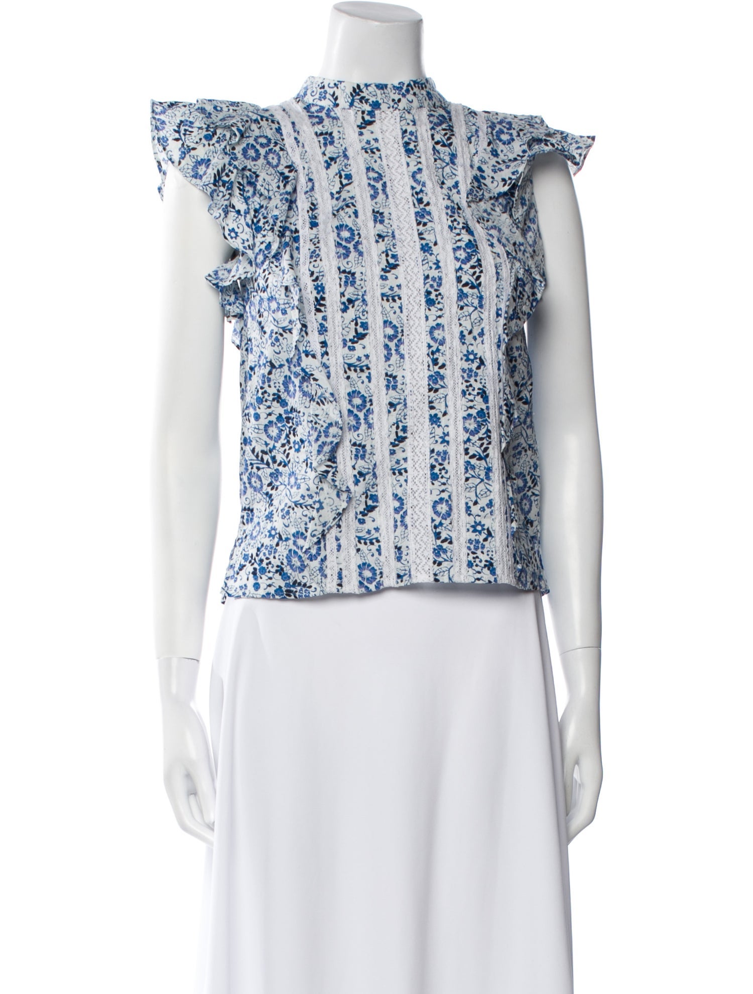 Veronica Beard Printed Bateau Neckline Crop Top w/ Tags