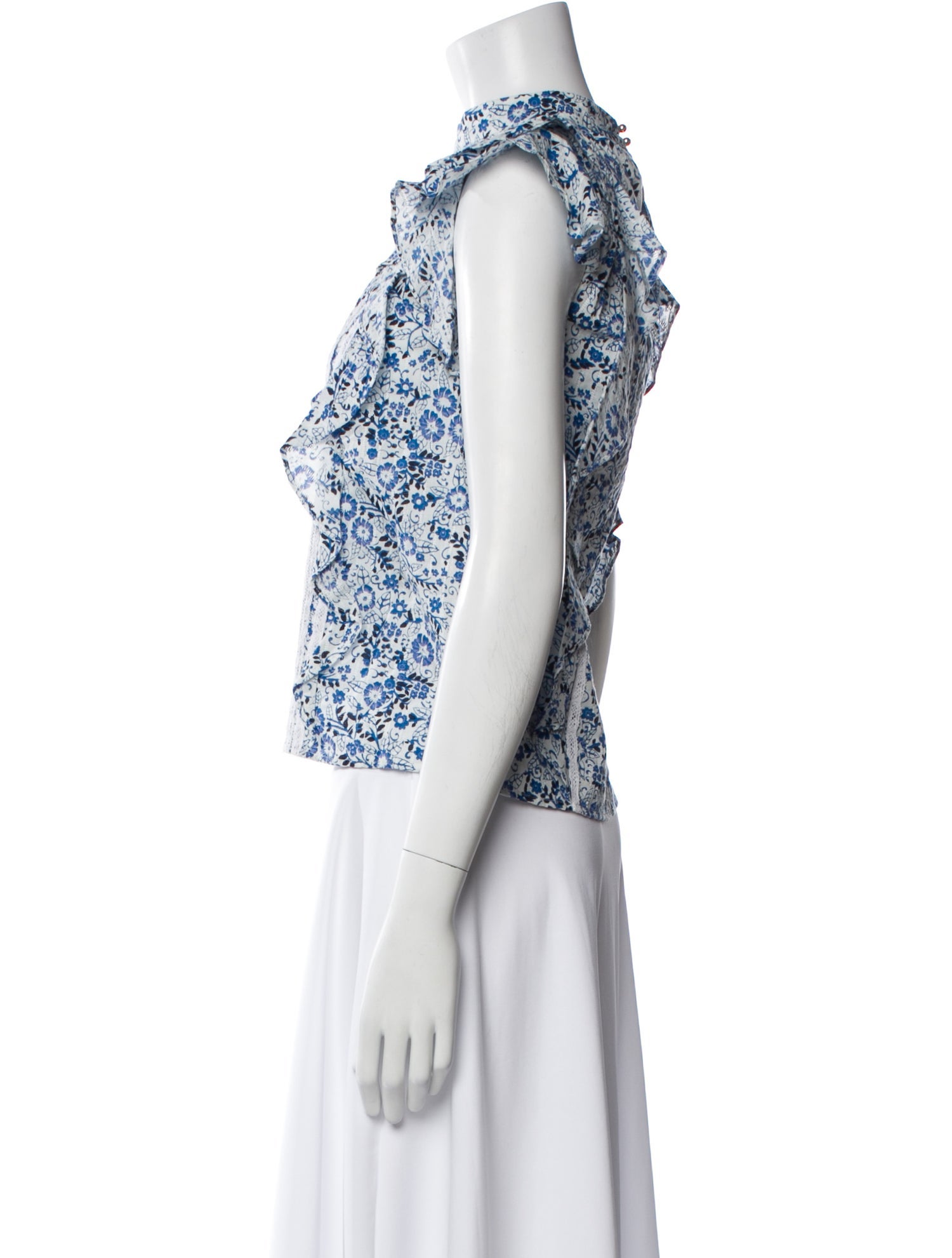 Veronica Beard Printed Bateau Neckline Crop Top w/ Tags