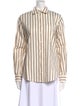 Veronica Beard Striped Long Sleeve Button-Up Top