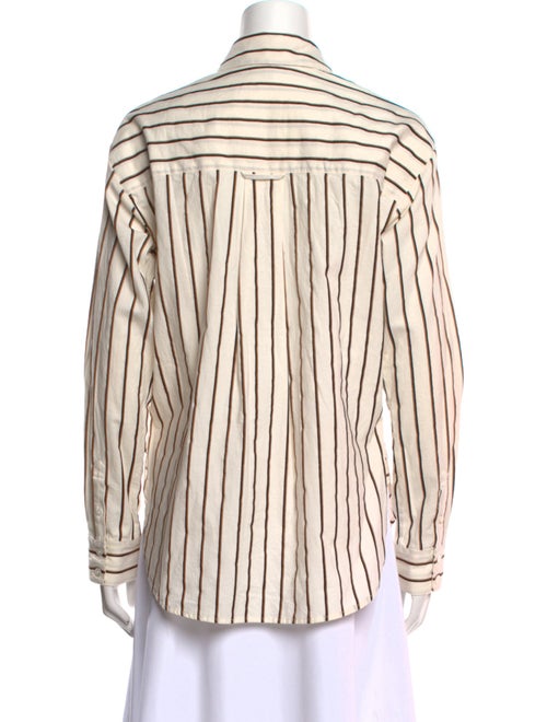 Veronica Beard Striped Long Sleeve Button-Up Top