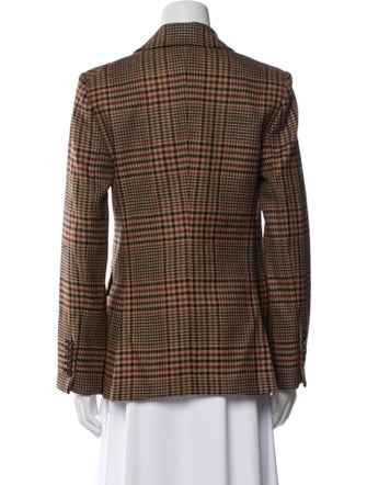 Veronica Beard Virgin Wool Plaid Print Blazer