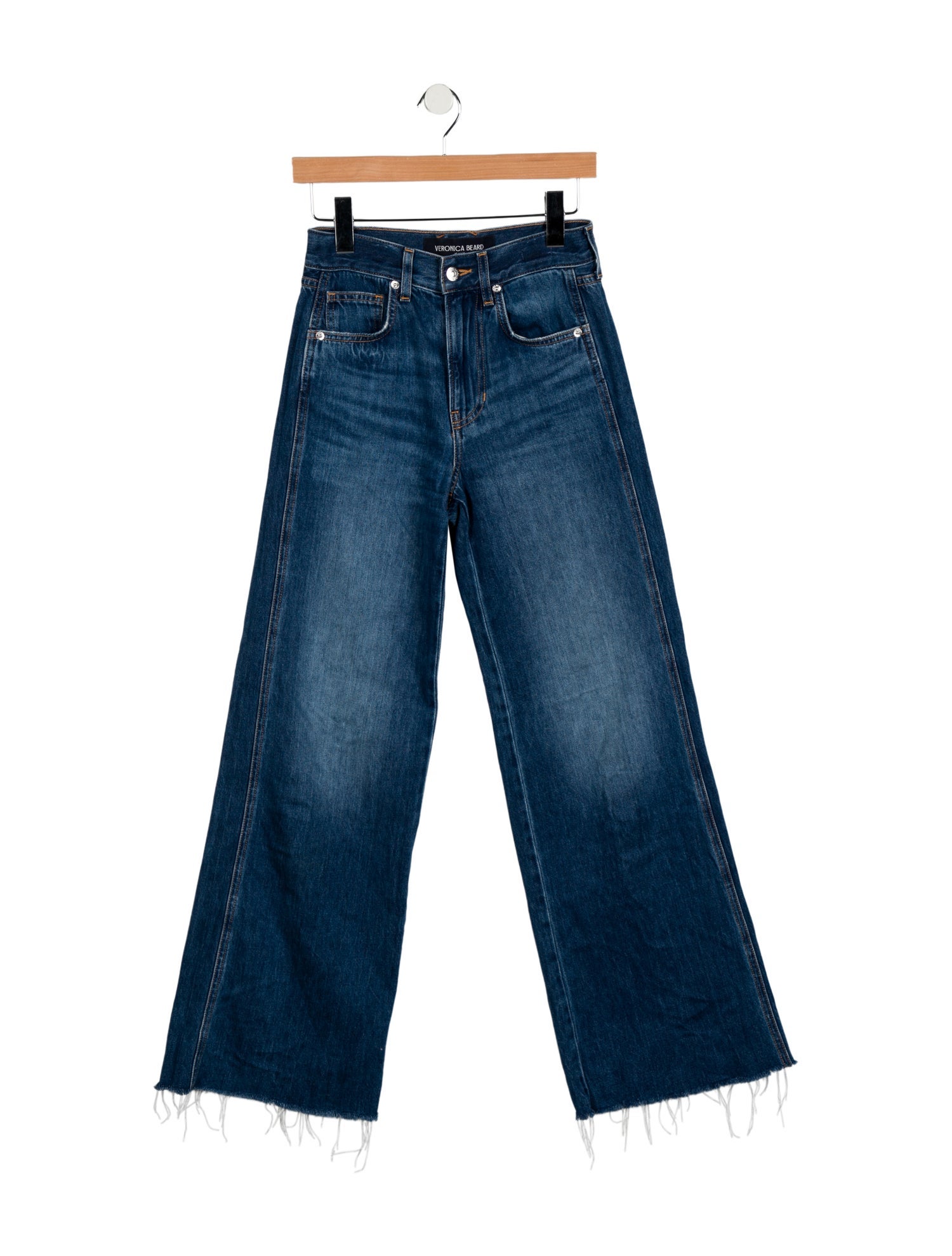 Veronica Beard Mid-Rise Wide Leg Jeans