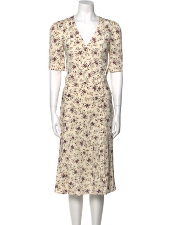 Veronica Beard Floral Print Midi Length Dress