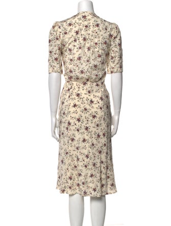 Veronica Beard Floral Print Midi Length Dress