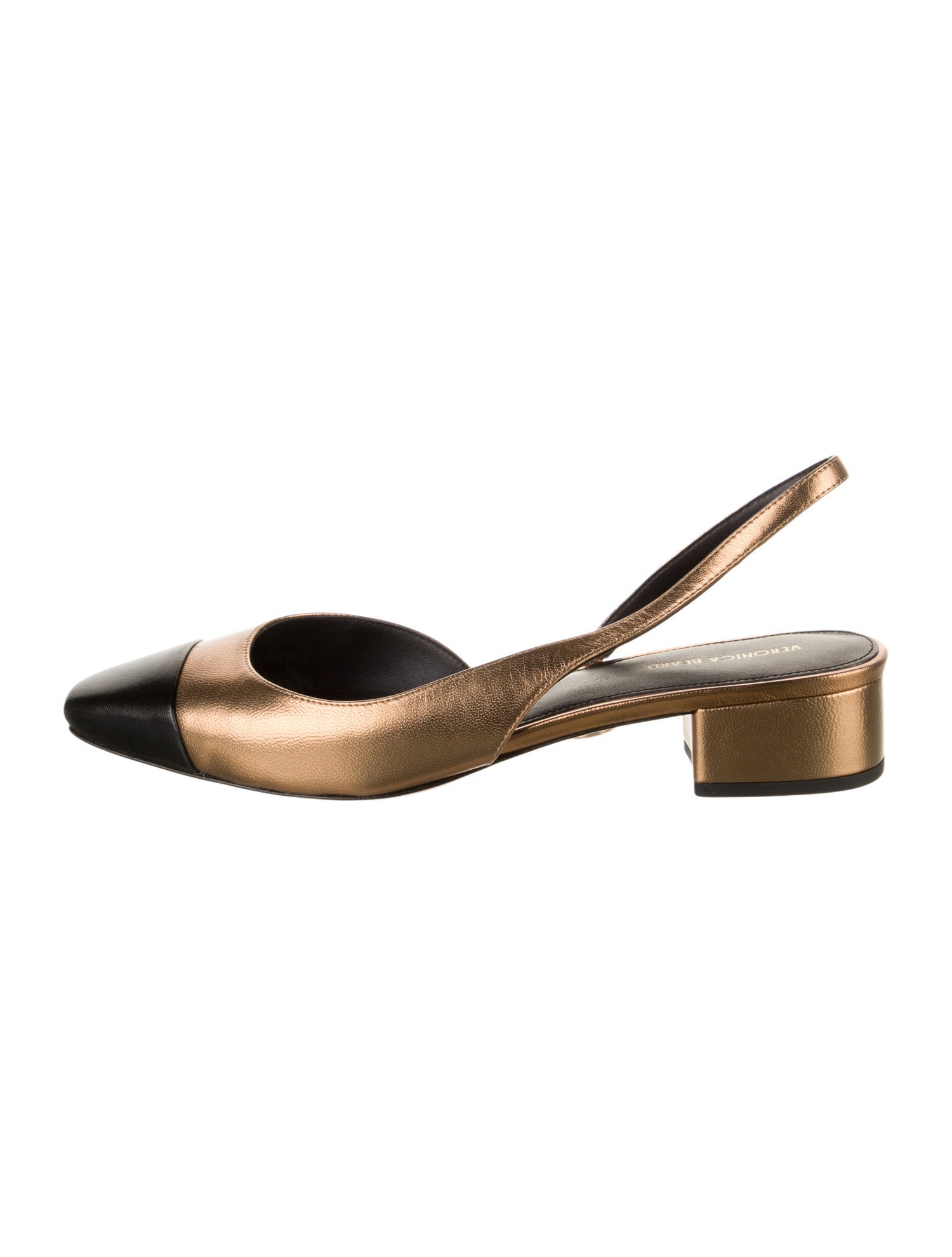 Veronica Beard Leather Colorblock Pattern Slingback Flats