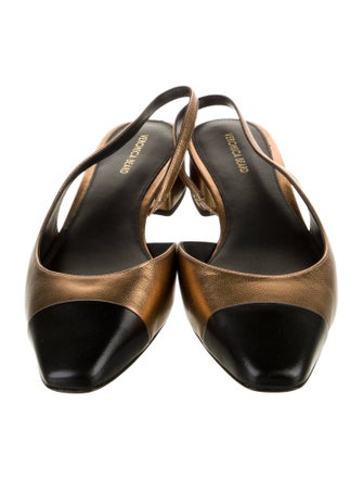 Veronica Beard Leather Colorblock Pattern Slingback Flats
