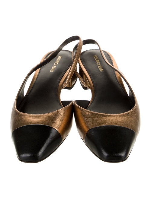 Veronica Beard Leather Colorblock Pattern Slingback Flats