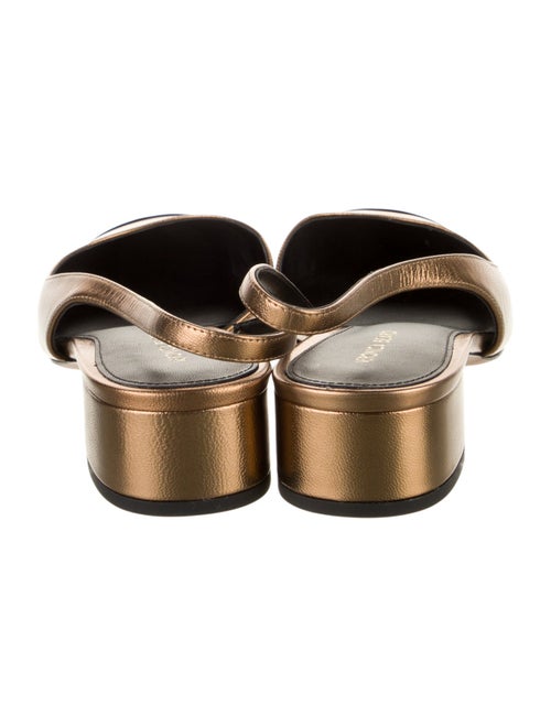 Veronica Beard Leather Colorblock Pattern Slingback Flats