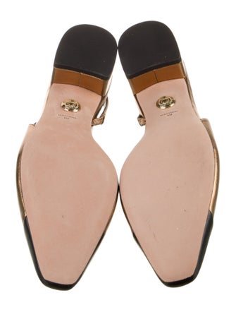 Veronica Beard Leather Colorblock Pattern Slingback Flats