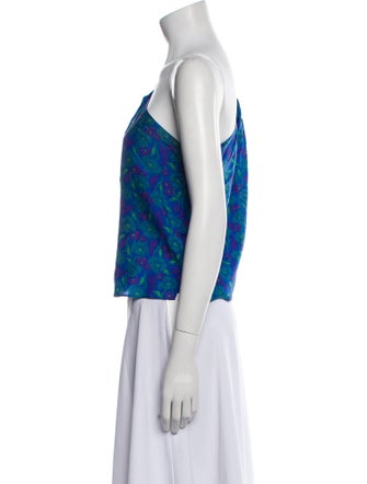 Veronica Beard Silk Floral Print Crop Top