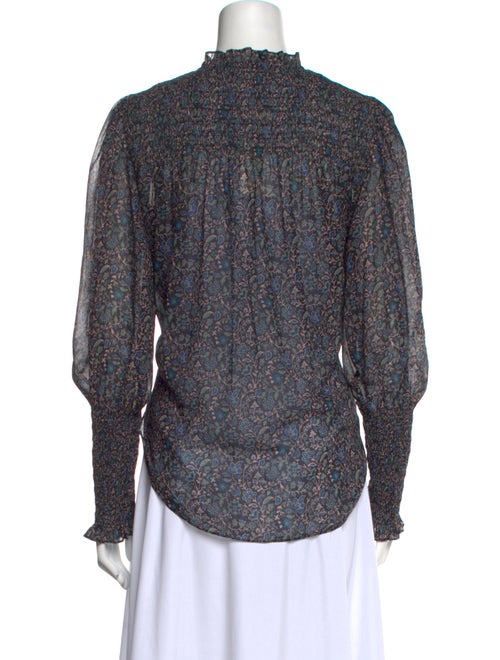 Veronica Beard Floral Print Tie Neck Blouse