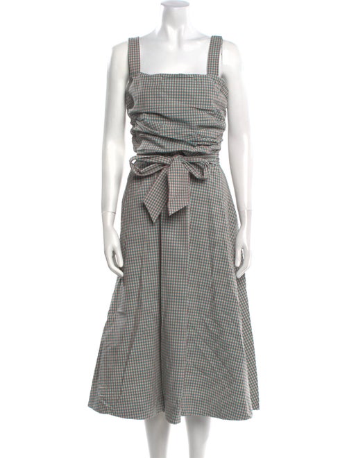 Veronica Beard Plaid Print Midi Length Dress