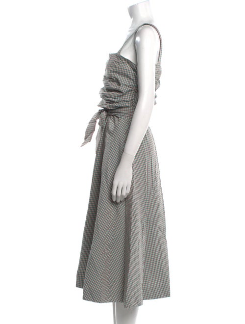 Veronica Beard Plaid Print Midi Length Dress