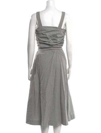 Veronica Beard Plaid Print Midi Length Dress