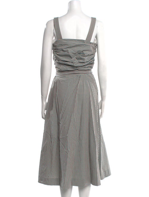 Veronica Beard Plaid Print Midi Length Dress