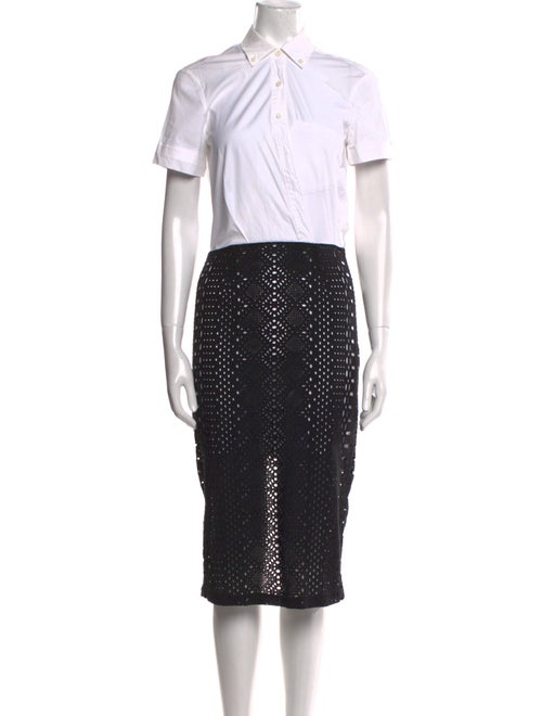 Veronica Beard Colorblock Pattern Midi Length Dress