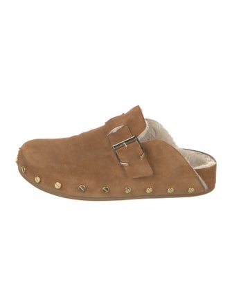 Veronica Beard Suede Studded Accents Mules