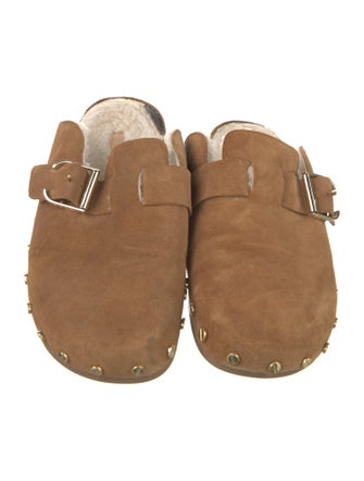 Veronica Beard Suede Studded Accents Mules