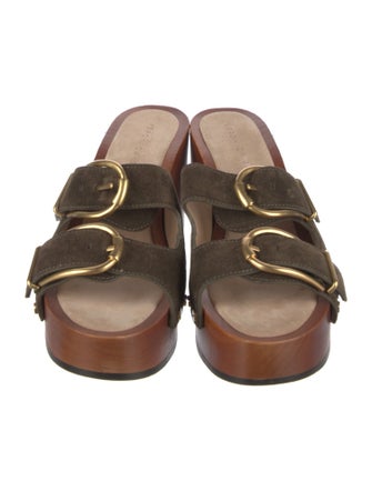 Veronica Beard Suede Studded Accents Slides