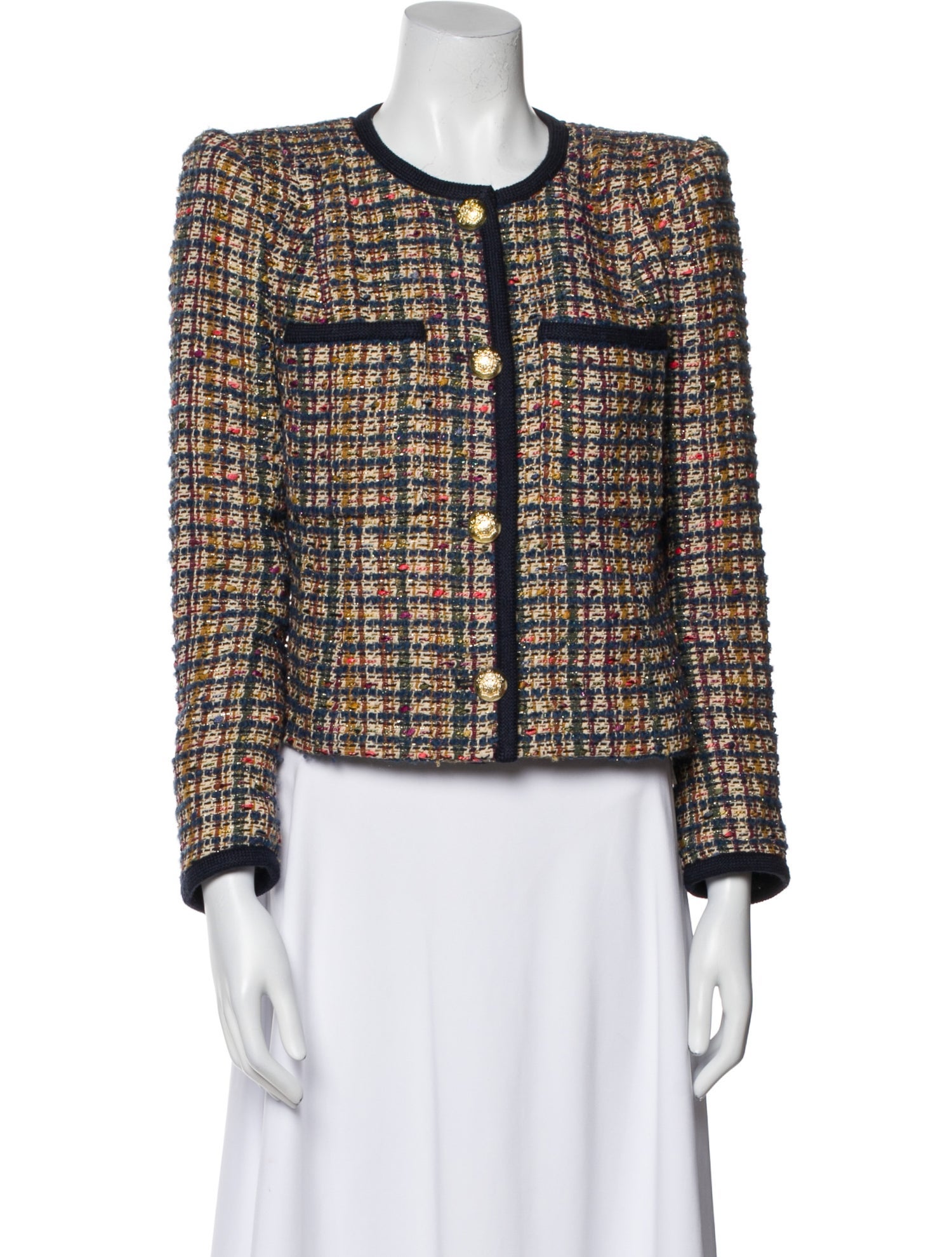 Veronica Beard Tweed Pattern Evening Jacket