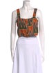 Veronica Beard Linen Printed Crop Top