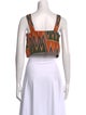Veronica Beard Linen Printed Crop Top