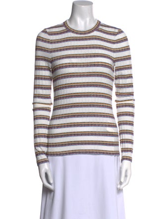 Veronica Beard Striped Crew Neck Top