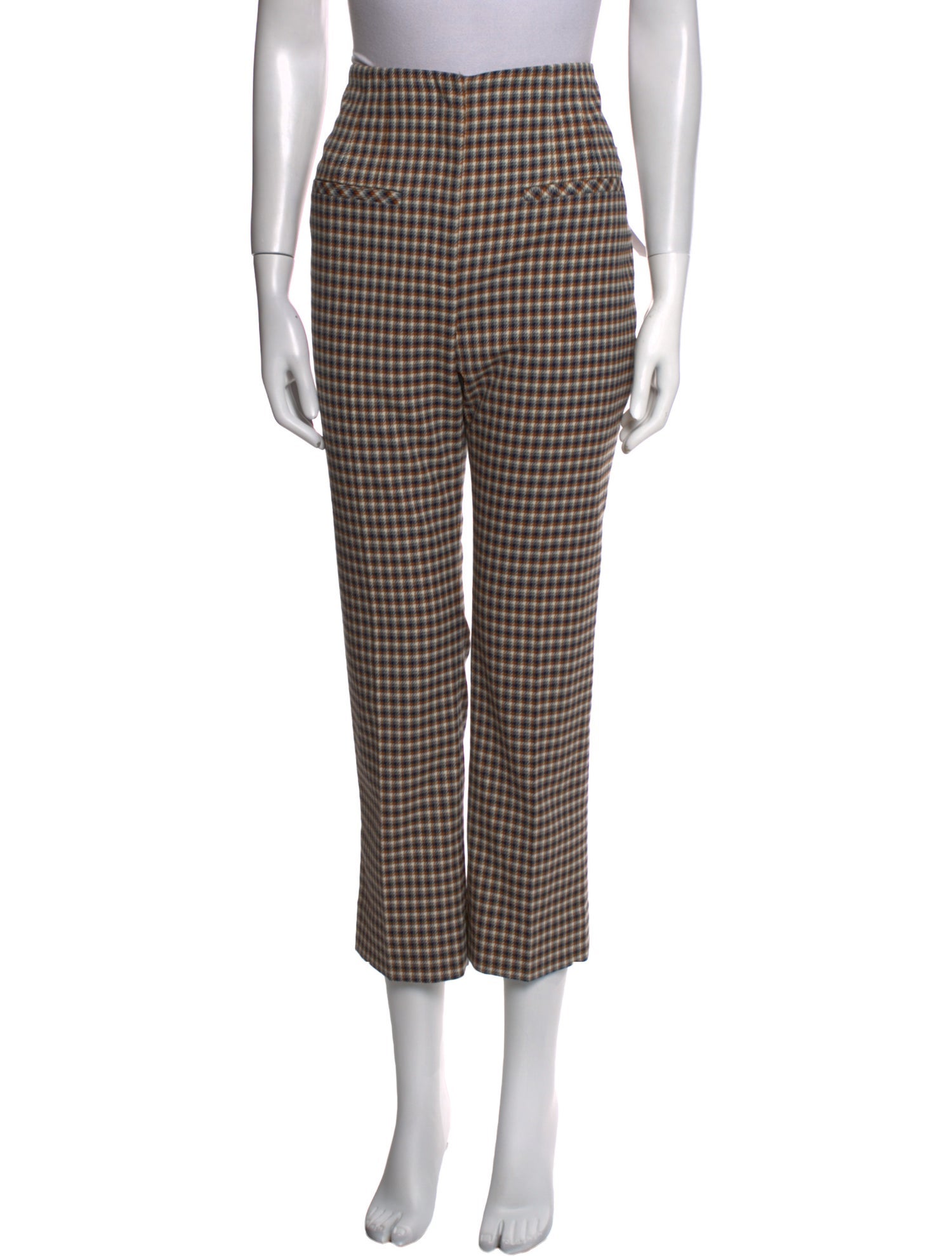 Veronica Beard Plaid Print Straight Leg Pants