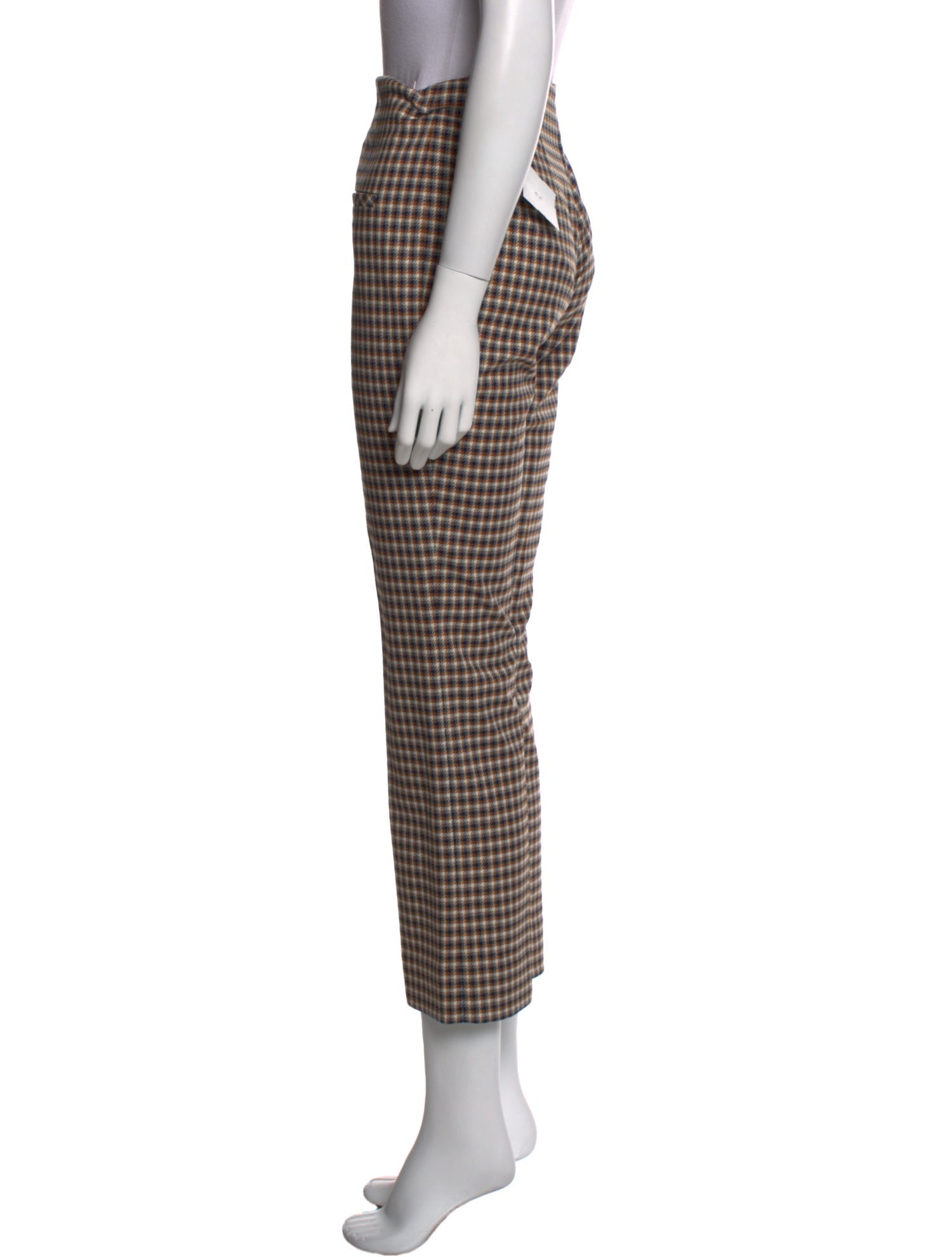 Veronica Beard Plaid Print Straight Leg Pants