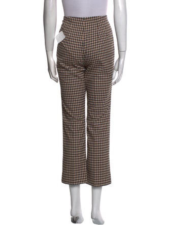 Veronica Beard Plaid Print Straight Leg Pants