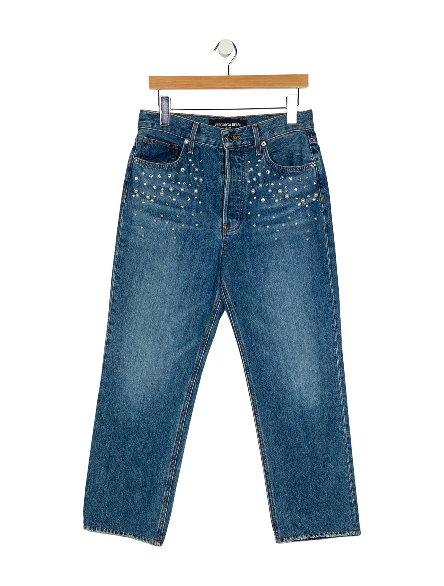 Veronica Beard High-Rise Straight Leg Jeans