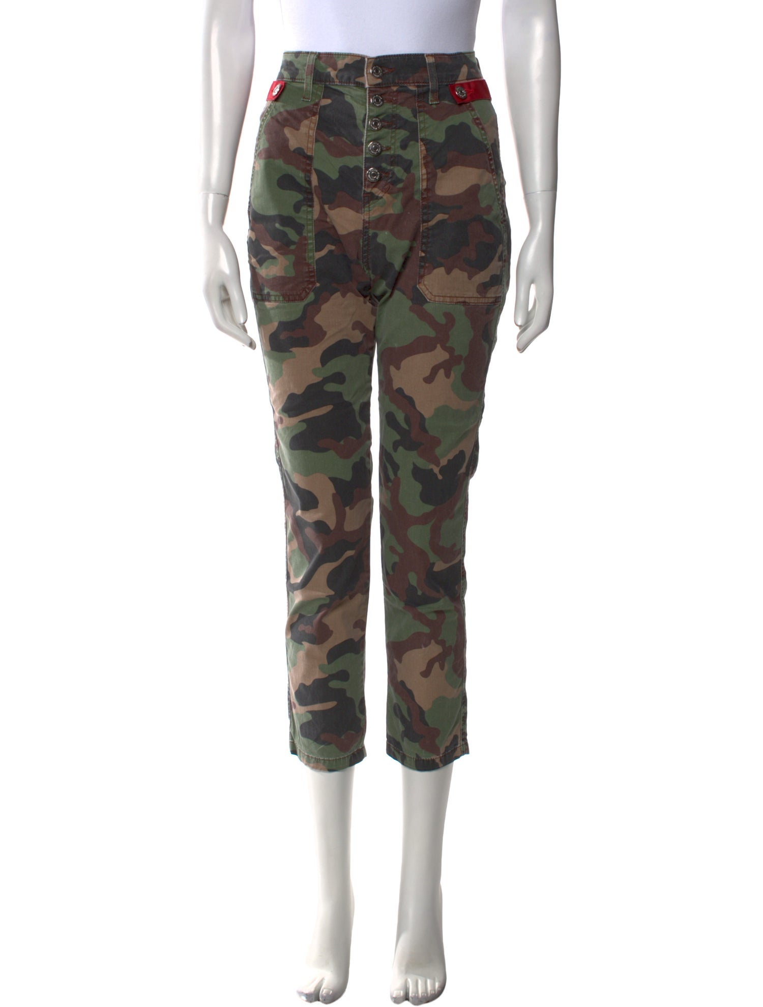 Veronica Beard Camouflage Print Straight Leg Pants