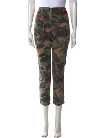 Veronica Beard Camouflage Print Straight Leg Pants