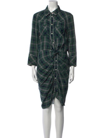 Veronica Beard Plaid Print Midi Length Dress