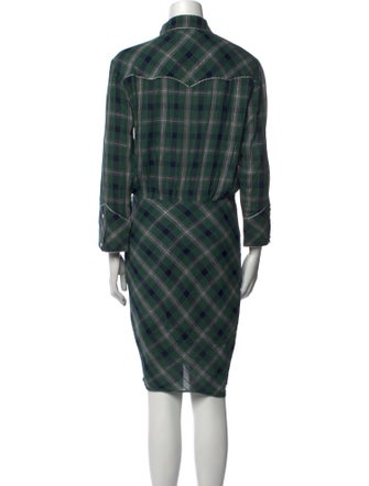 Veronica Beard Plaid Print Midi Length Dress